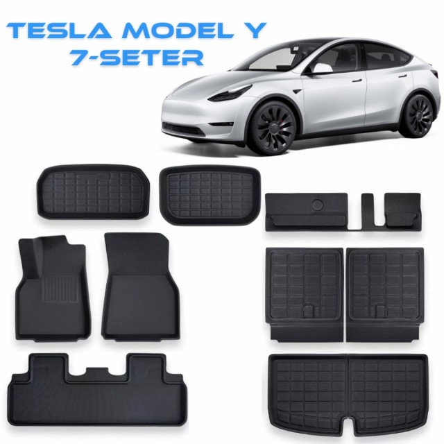 3D Allværsmatter 7-seter (9 deler) - Tesla Model Y